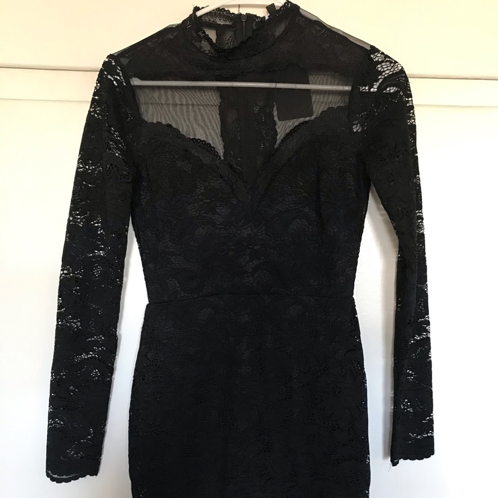 Lace black cocktail dress